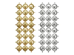Folie Ballon Backdrop, Double-Sided Rund, Guld-Sølv, 78 X 107 cm