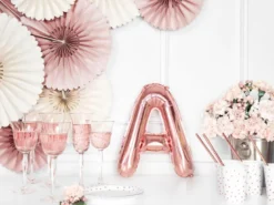 Folie Ballon Bogstaver ''A'', 35 cm, Rosegold