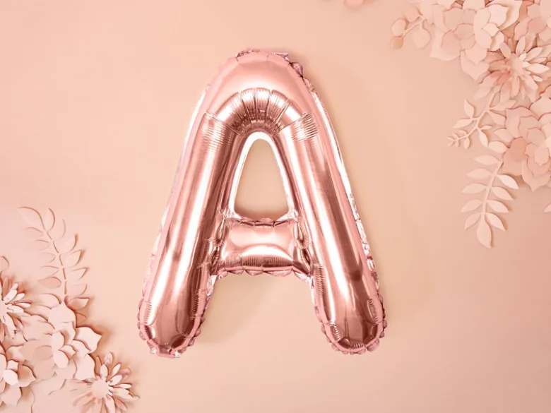 Folie Ballon Bogstaver ''A'', 35 cm, Rosegold