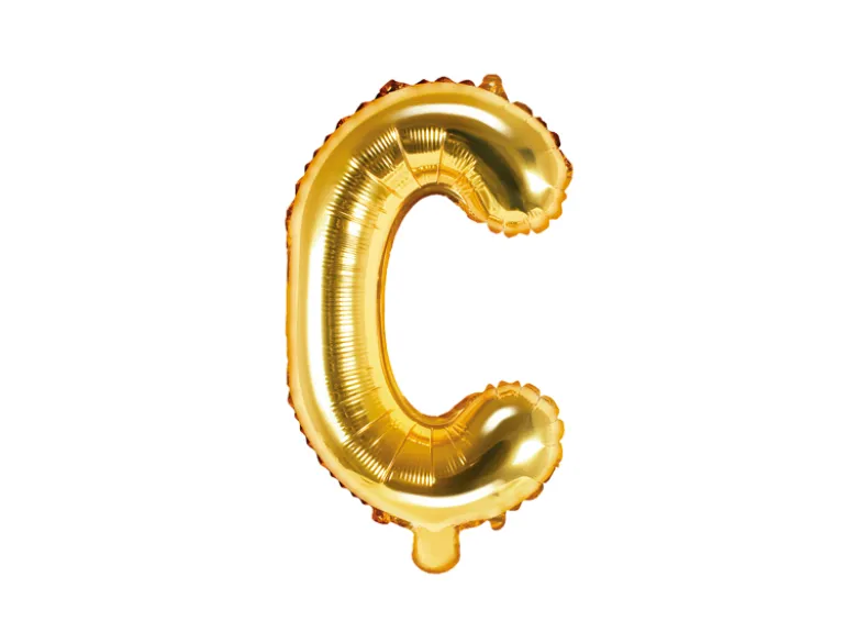 Folie Ballon Bogstaver ''C'', 35 cm, Guld