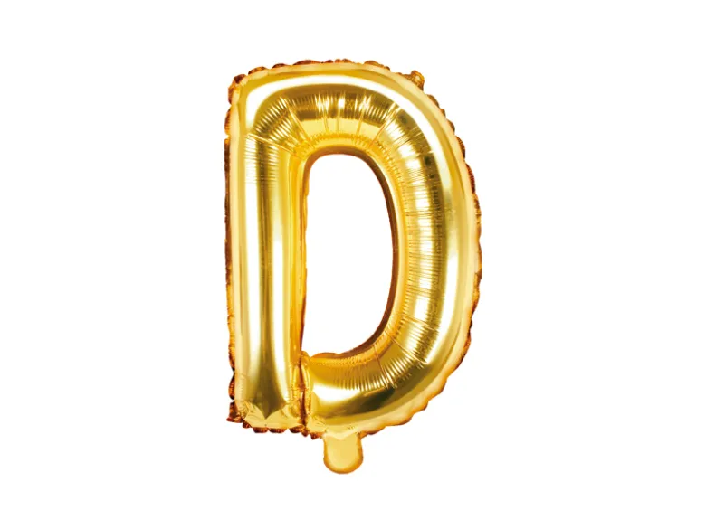 Folie Ballon Bogstaver ''D'', 35 cm, Guld