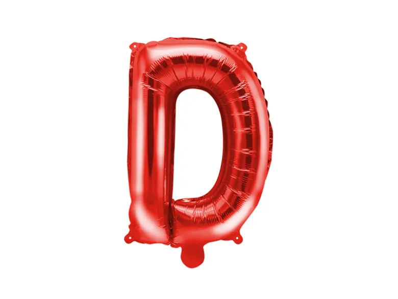 Folie Ballon Bogstaver ''D'', 35 cm, Rød