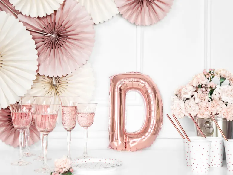 Folie Ballon Bogstaver ''D'', 35 cm, Rosegold