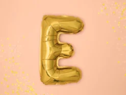 Folie Ballon Bogstaver ''E'', 35 cm, Guld