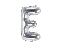 Folie Ballon Bogstaver ''E'', 35 cm, Sølv
