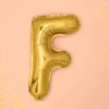 Folie Ballon Bogstaver ''F'', 35 cm, Guld