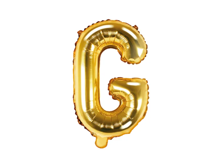 Folie Ballon Bogstaver ''G'', 35 cm, Guld