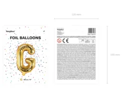Folie Ballon Bogstaver ''G'', 35 cm, Guld