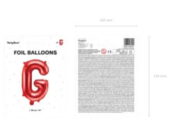 Folie Ballon Bogstaver ''G'', 35 cm, Rød