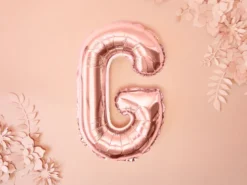 Folie Ballon Bogstaver ''G'', 35 cm, Rosegold