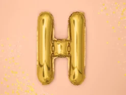 Folie Ballon Bogstaver ''H'', 35 cm, Guld
