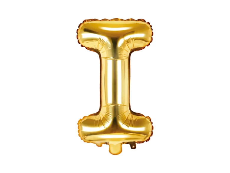 Folie Ballon Bogstaver ''I'', 35 cm, Guld