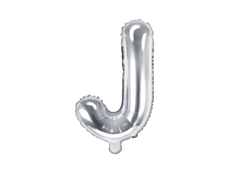 Folie Ballon Bogstaver ''J'', 35 cm, Sølv