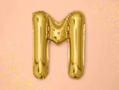 Folie Ballon Bogstaver ''M'', 35 cm, Guld