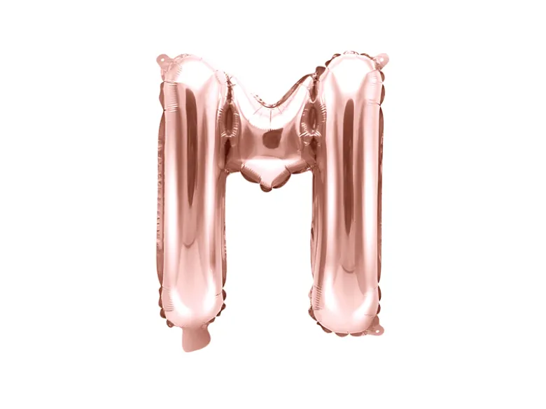 Folie Ballon Bogstaver ''M'', 35 cm, Rosegold