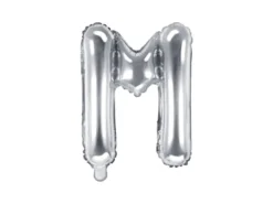 Folie Ballon Bogstaver ''M'', 35 cm, Sølv