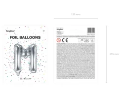 Folie Ballon Bogstaver ''M'', 35 cm, Sølv