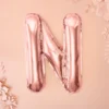 Folie Ballon Bogstaver ''N'', 35 cm, Rosegold