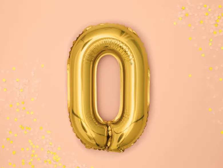 Folie Ballon Bogstaver ''O'', 35 cm, Guld
