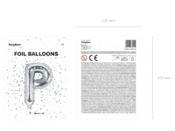 Folie Ballon Bogstaver ''P'', 35 cm, Sølv, 1Piece
