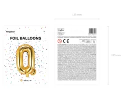 Folie Ballon Bogstaver ''Q'', 35 cm, Guld