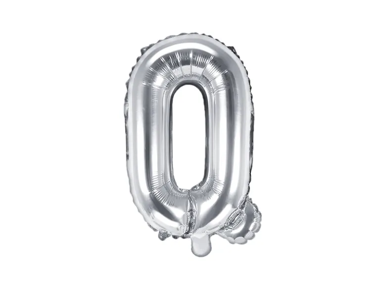 Folie Ballon Bogstaver ''Q'', 35 cm, Sølv