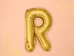 Folie Ballon Bogstaver ''R'', 35 cm, Guld