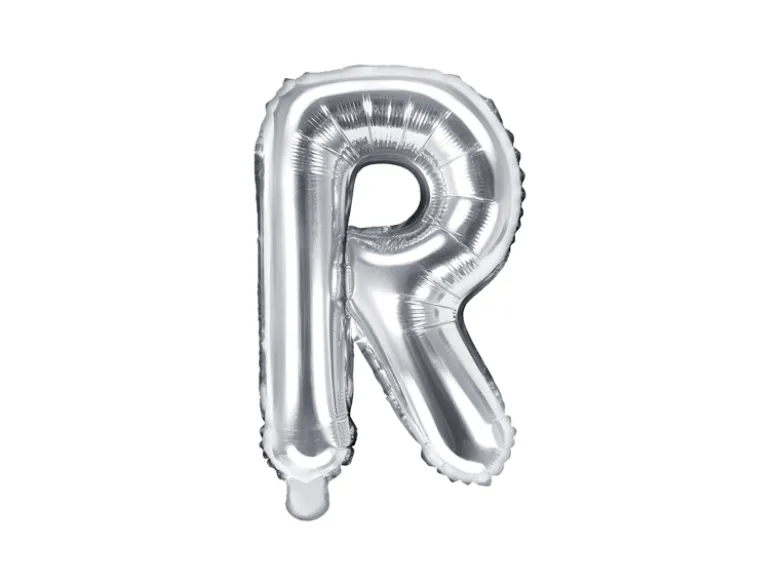 Folie Ballon Bogstaver ''R'', 35 cm, Sølv