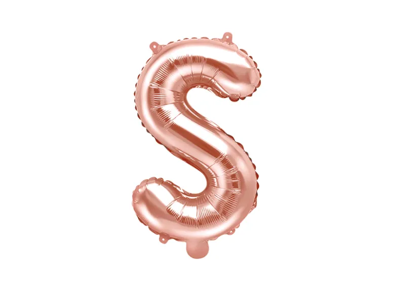 Folie Ballon Bogstaver ''S'', 35 cm, Rosegold