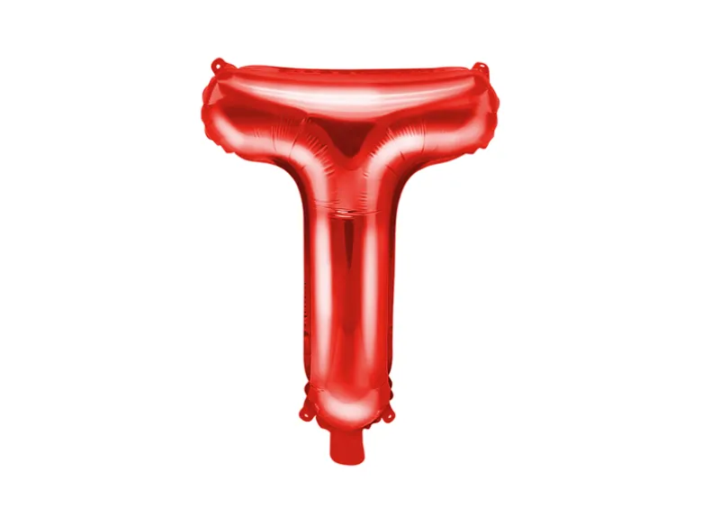 Folie Ballon Bogstaver ''T'', 35 cm, Rød