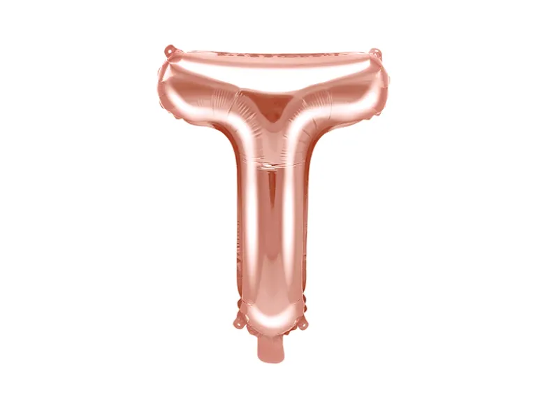 Folie Ballon Bogstaver ''T'', 35 cm, Rosegold