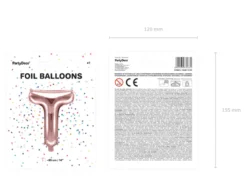 Folie Ballon Bogstaver ''T'', 35 cm, Rosegold