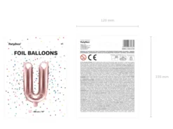 Folie Ballon Bogstaver ''U'', 35 cm, Rosegold