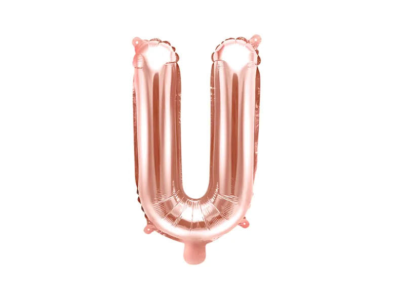 Folie Ballon Bogstaver ''U'', 35 cm, Rosegold