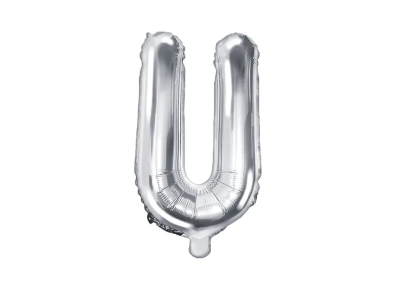 Folie Ballon Bogstaver ''U'', 35 cm, Sølv