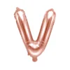 Folie Ballon Bogstaver ''V'', 35 cm, Rosegold