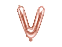 Folie Ballon Bogstaver ''V'', 35 cm, Rosegold