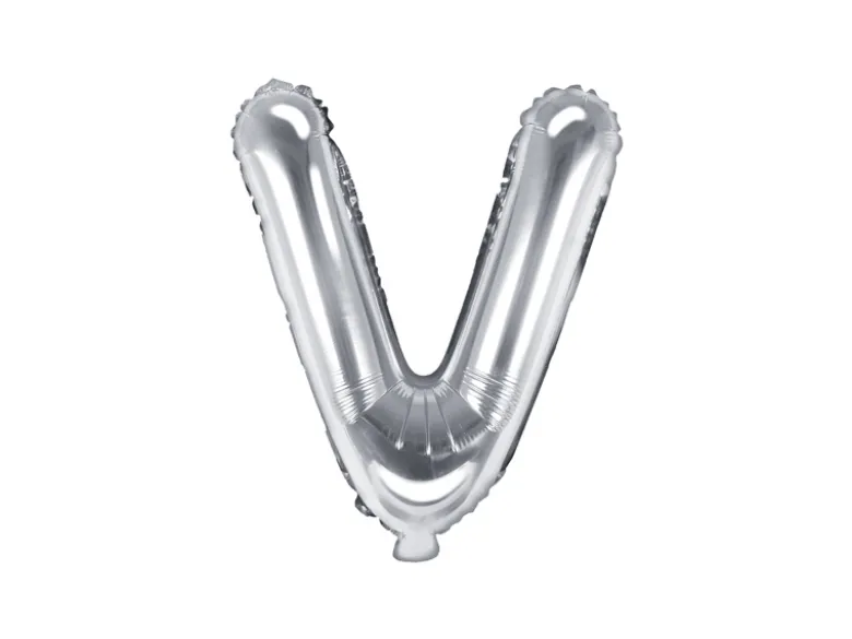 Folie Ballon Bogstaver ''V'', 35 cm, Sølv