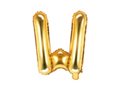 Folie Ballon Bogstaver ''W'', 35 cm, Guld