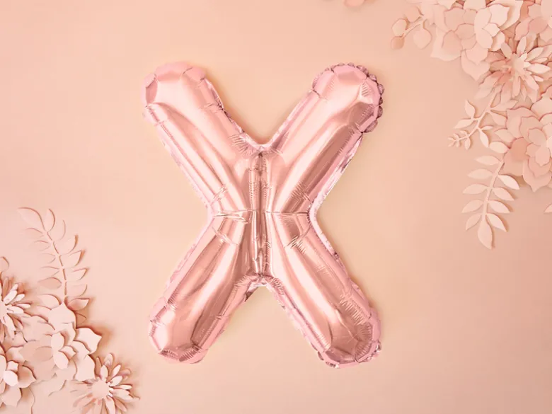 Folie Ballon Bogstaver ''X'', 35 cm, Rosegold