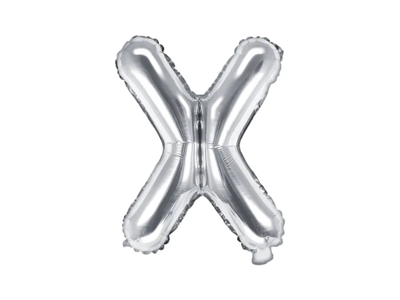 Folie Ballon Bogstaver ''X'', 35 cm, Sølv