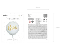 Folie Ballon Bride 45 cm, Hvid