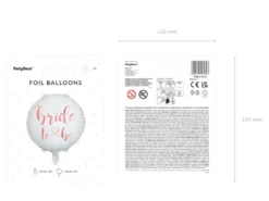 Folie Ballon Bride To Be 45 cm, Hvid