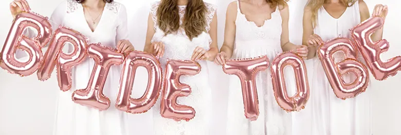 Folie Ballon Bride To Be, 340 X 35 cm, Rosegold