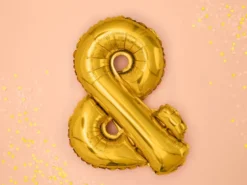 Folie Ballon &, 35 cm, Guld