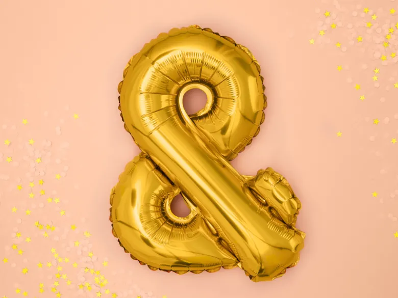 Folie Ballon &, 35 cm, Guld