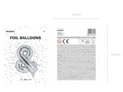 Folie Ballon &, 35 cm, Sølv