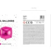 Folie Ballon Cubic, 35 X 35 X 35 cm, Mørk Pink