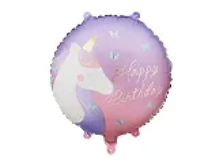 Folieballon Enjhørning "Happy Birthday"