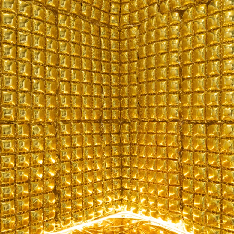 Folie Ballon Gardin, Guld, 72 X 143 cm